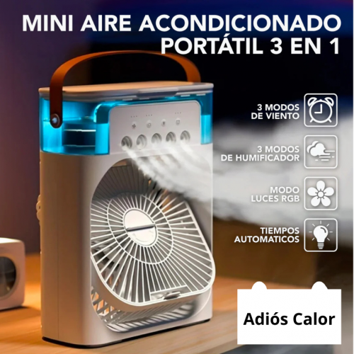 AIRE ACONDICIONADO PORTATIL 3 EN 1 PREMIUM ® - 🔥 ¿Calor insoportable en casa? Refréscate al instante sin instalaciones ni facturas altas