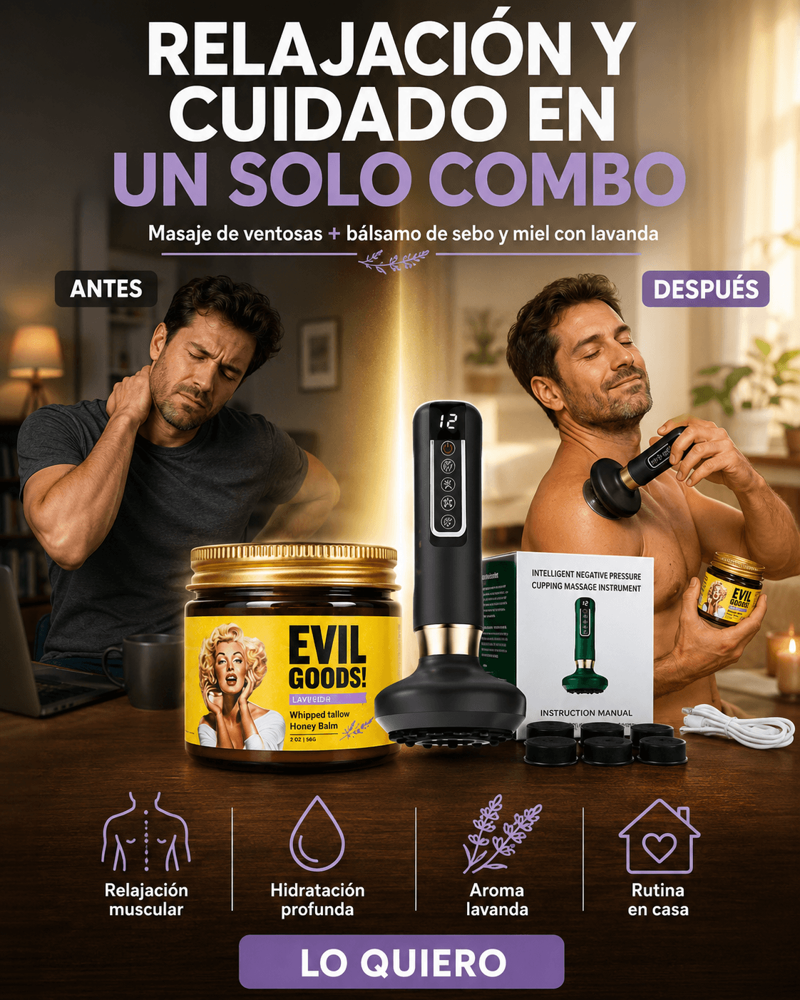 MASAJEADORA CON VENTOSA + 🎁 RELOJ SMART WATCH