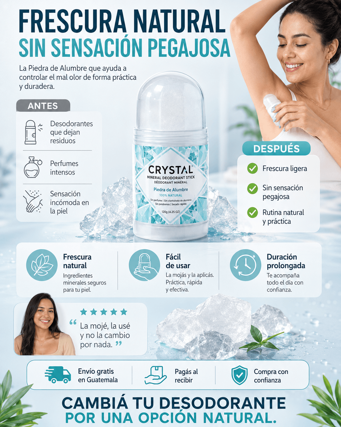 Desodorante Piedra Natural Push up 100g