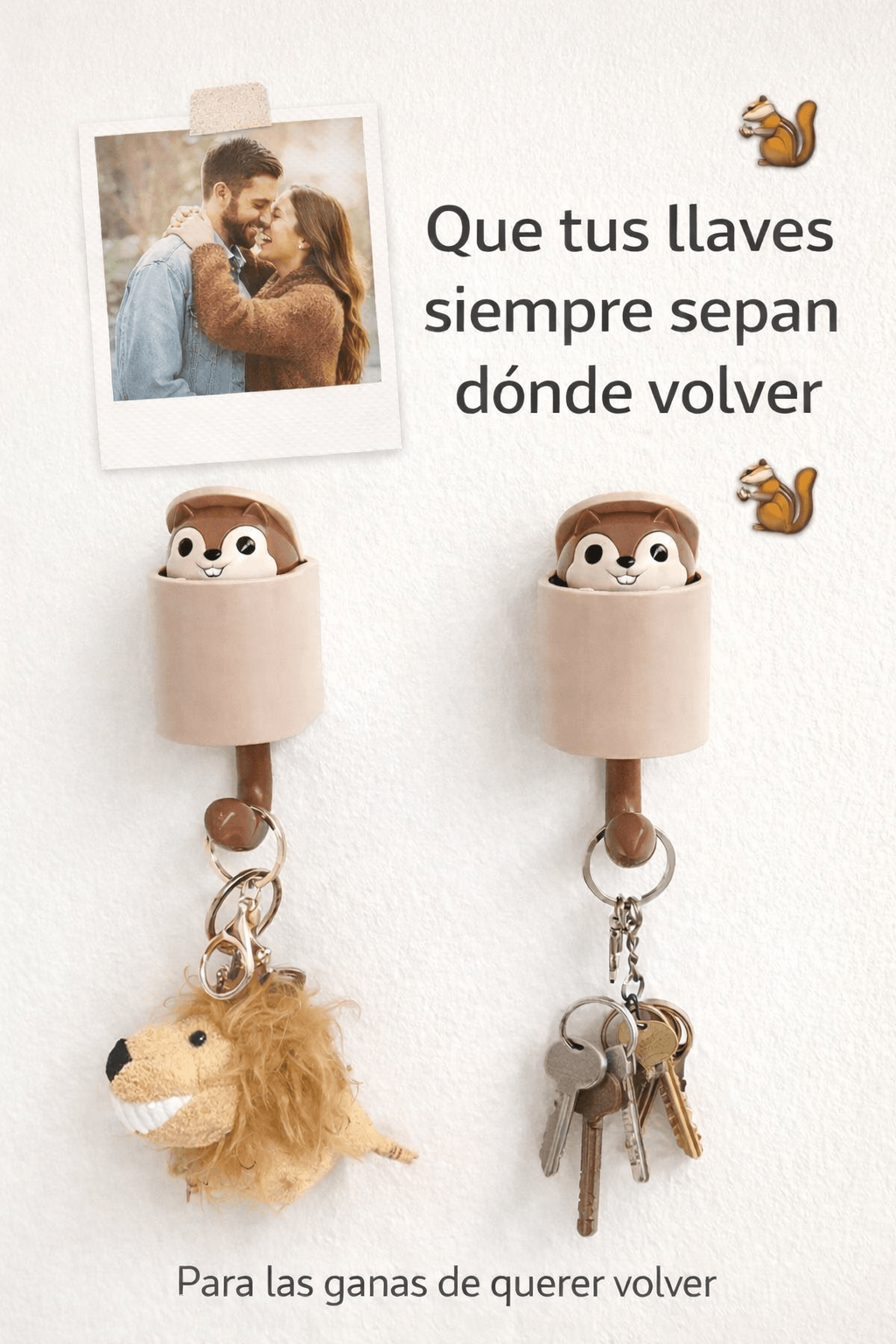 PACK 2 Colgadero Ardilla 🐿️😍 - El pequeño truco que está ayudando a miles de personas a no perder sus llaves