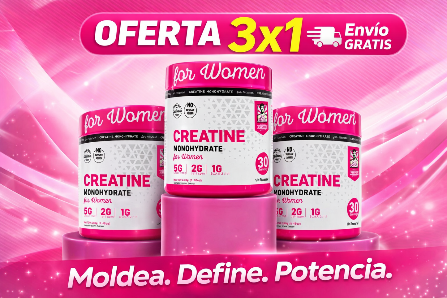 Creatine Pure Premium® Especial Mujeres - 💖 Más Energía. Mejor Recuperación. Músculos Firmes.