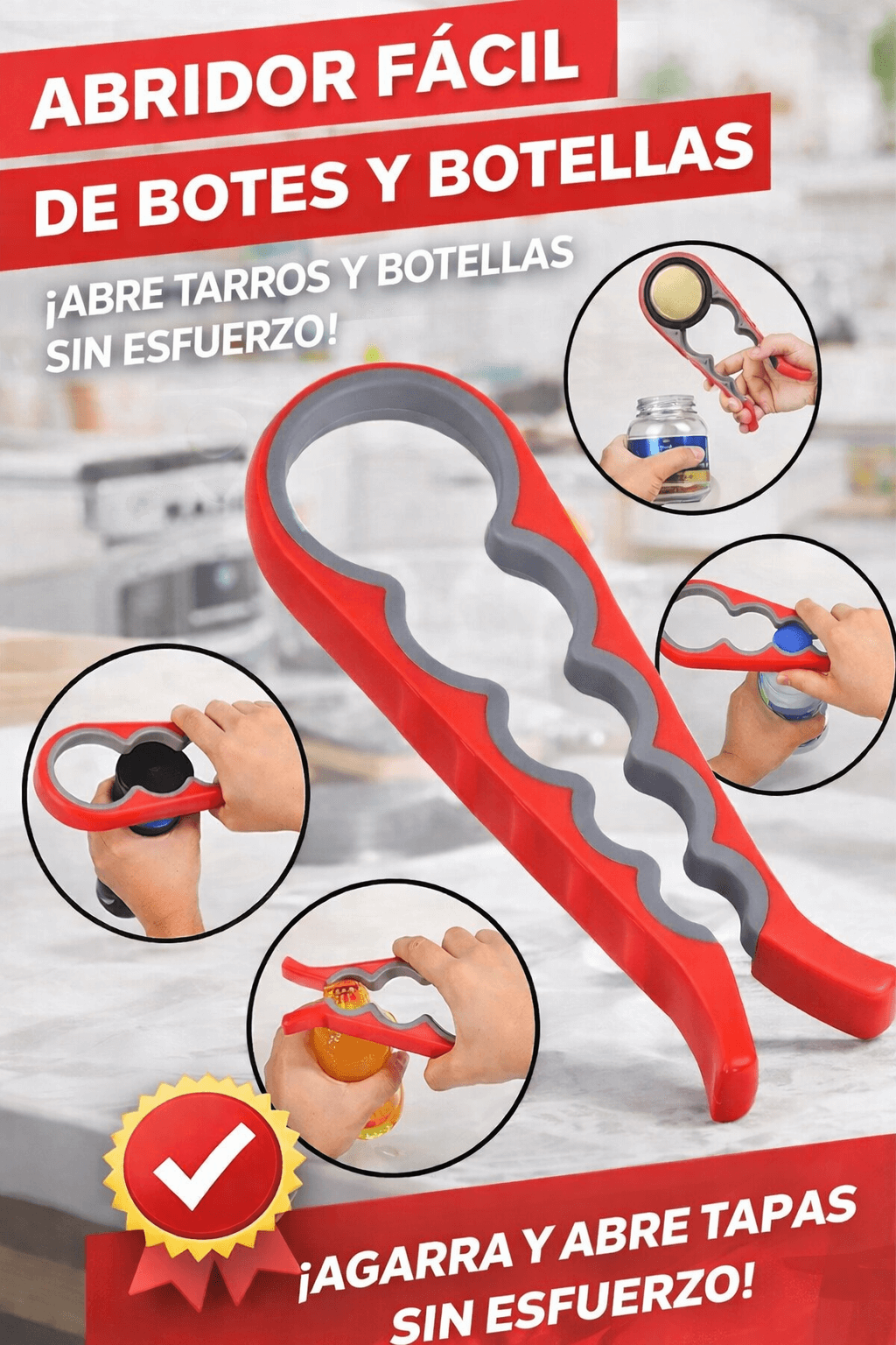ABRE FRASCOS 4 EN 1 - Nunca Más Luches Con Tapas Imposibles💪