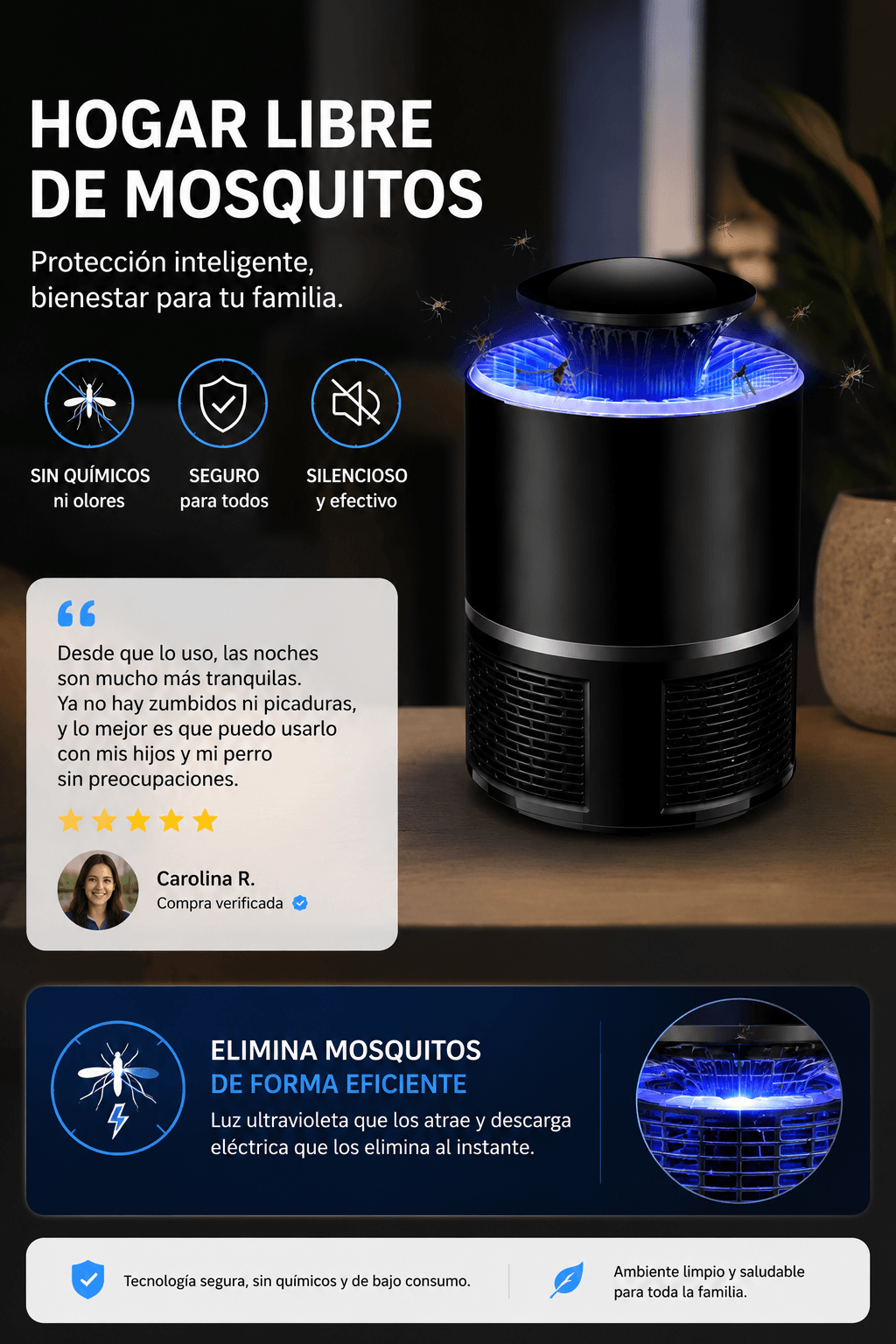 🦟Lampara Mata Mosquitos UV Premium ®