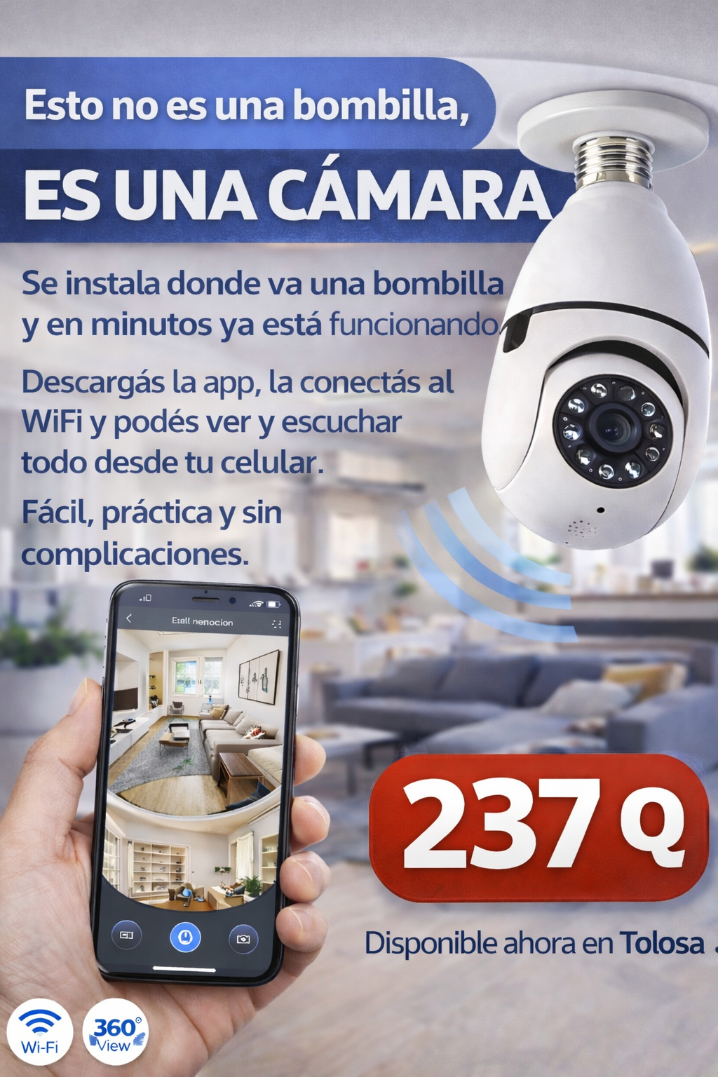Cámara panorámica WiFi G® - 🔐 Controla tu hogar desde el móvil, estés donde estés