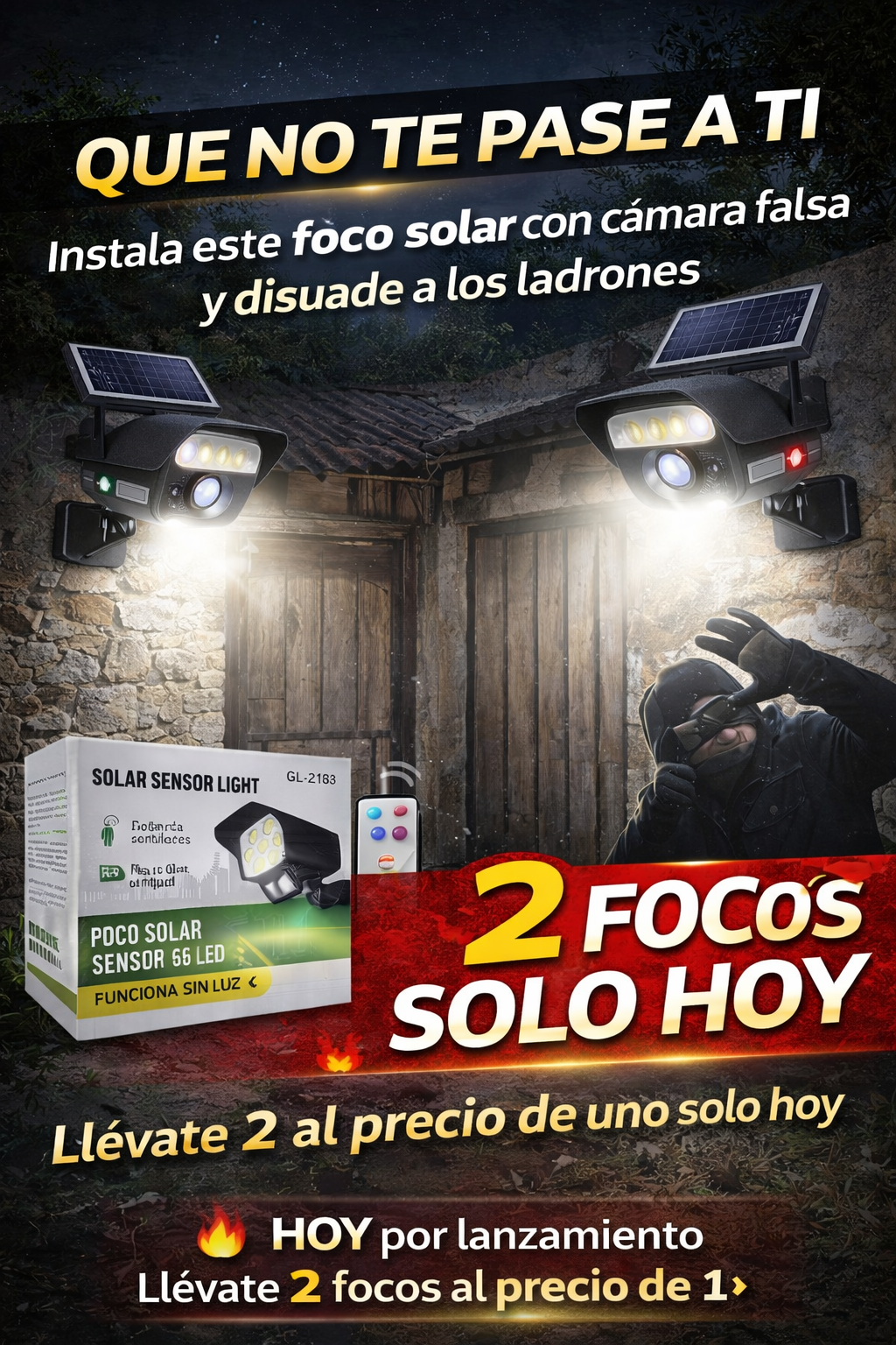 LUZ SIMULACIÓN DE CÁMARA PREMIUM® - ☀️ La Lámpara Solar que Se Enciende Sola y Cuida Tu Bolsillo