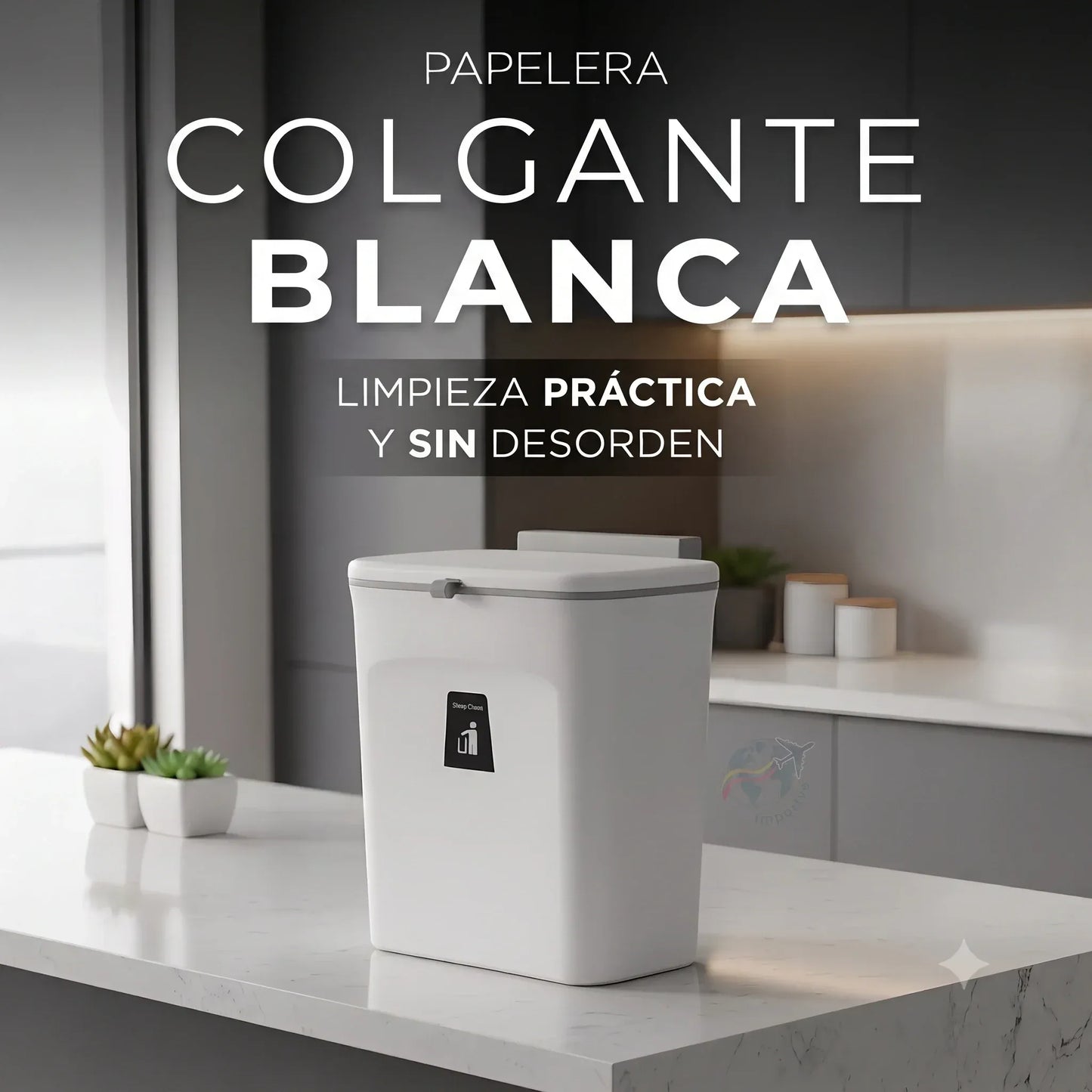 🗑️ ¡Di Adiós al Desorden! | Papelera Colgante Grande