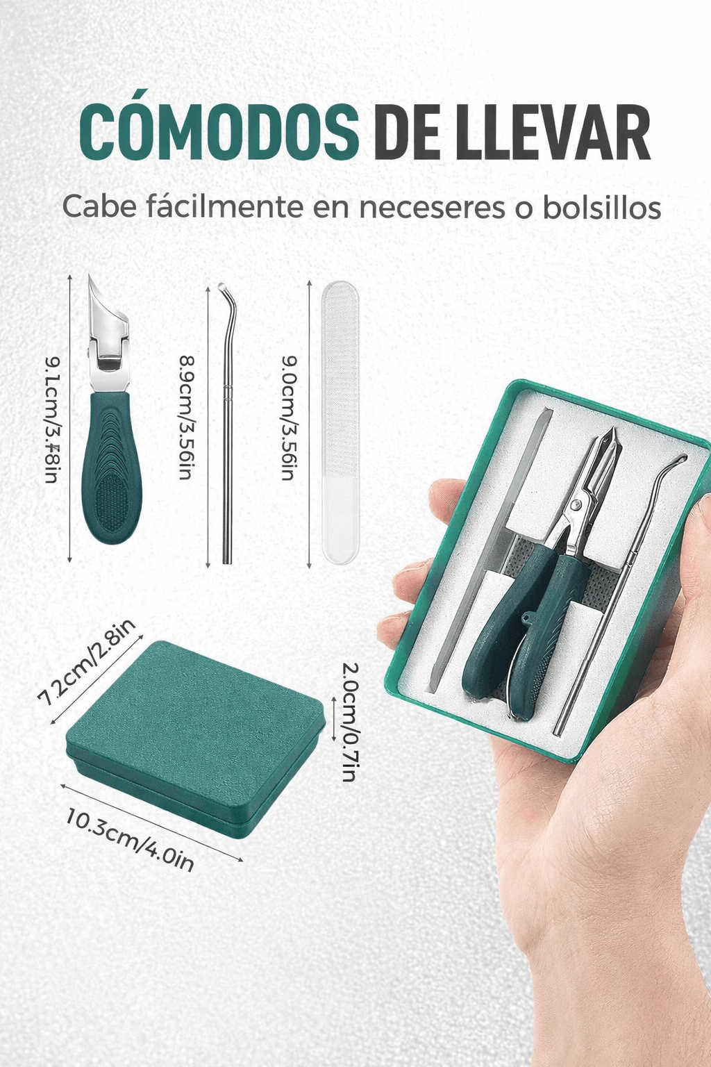 Juego de 3 Piezas - Cortauñas Biselado con Pico de Águila, Mango Largo, Apertura de Mandíbula Ancha, Cortauñas Inclinado Anti-salpicaduras para Uñas Gruesas